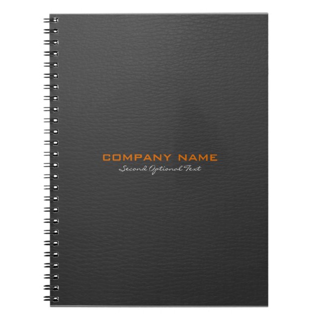 Dark Grey Leather Look Customised Notebook (Front)