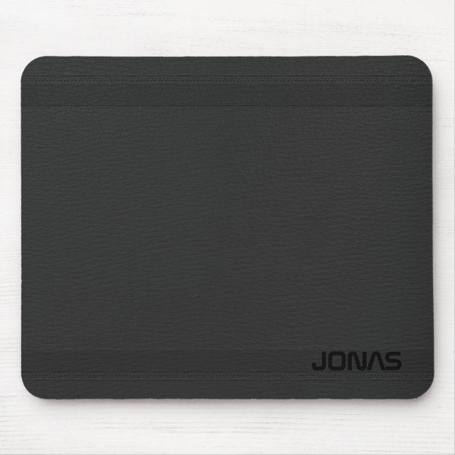 Dark Grey Leather Look Mouse Mat (Front)
