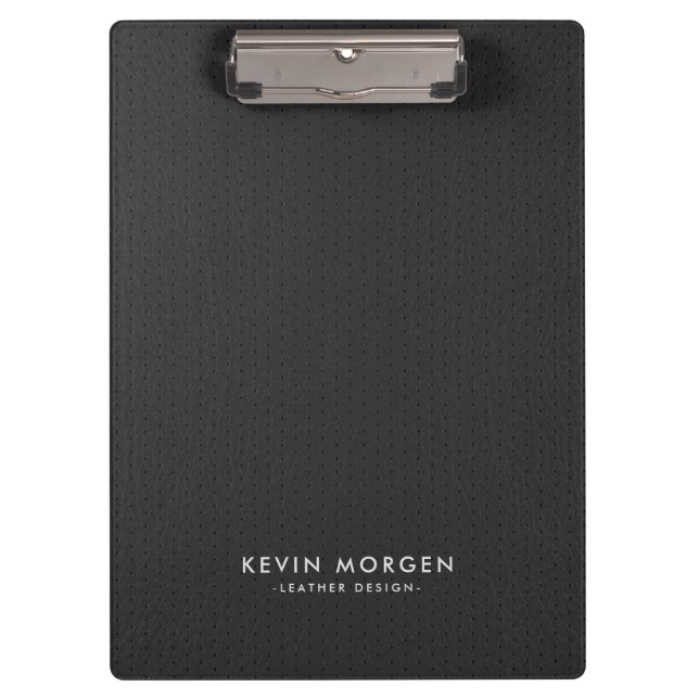 Dark-Grey Leather Monogram Clipboard (Front)