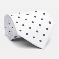 Dark Grey Mini Polka Dot Pattern on White