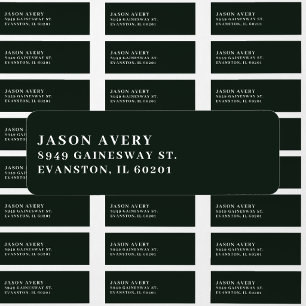 Dark Grey Minimalist Name Return Address