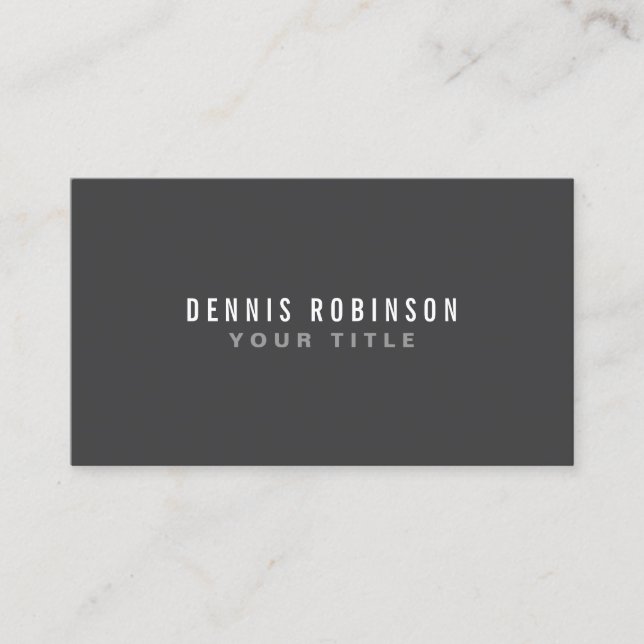 Dark grey modern generic simple masculine personal business card (Front)