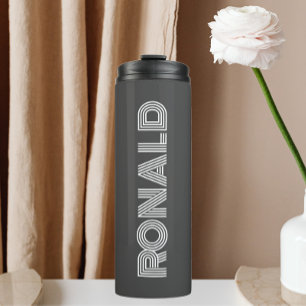 Dark Grey Modern Typography Personalised Thermal Tumbler