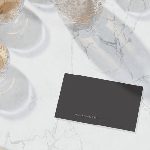 Dark Grey Monochrome Professional Business Card