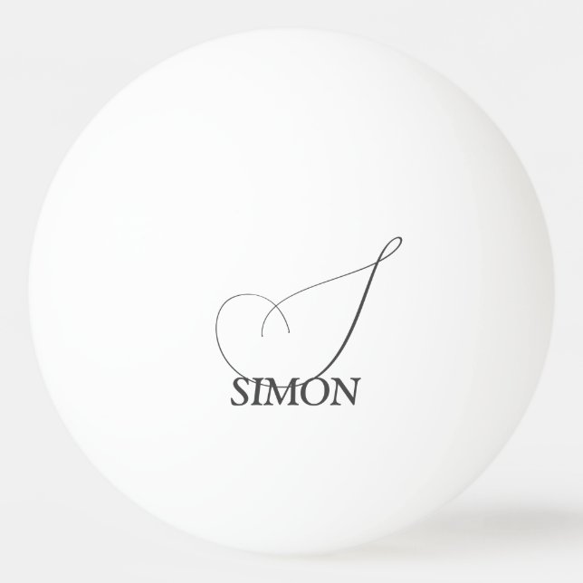 Dark Grey Monogrammed Ping Pong Ball (Front)
