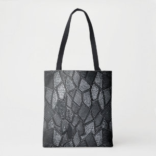Dark Grey Mosaic Glass Tote Bag