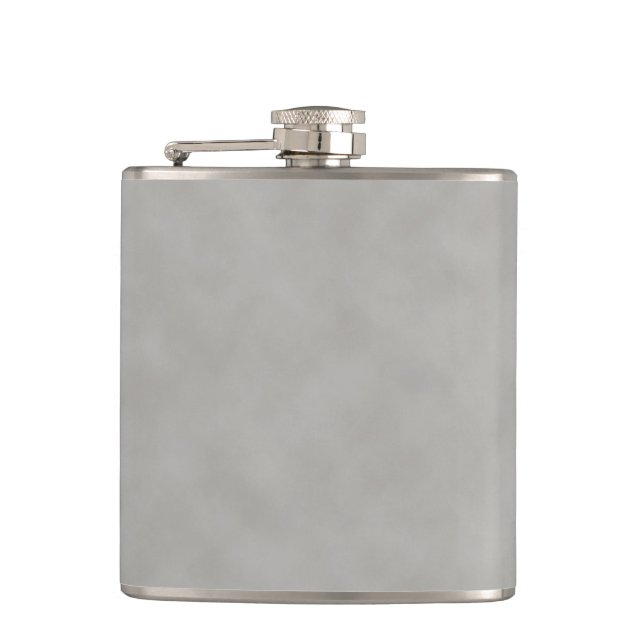 Dark Grey Parchment Texture Background Hip Flask (Front)