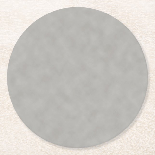 Dark Grey Parchment Texture Background Round Paper Coaster (Front)