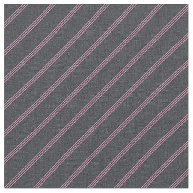 Dark Grey & Pink Stripes Fabric (Close Up)