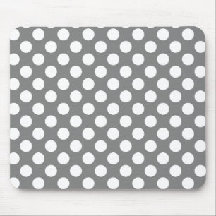 Dark Grey Polka Dots Mouse Mat