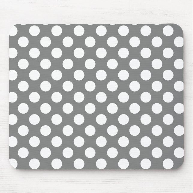 Dark Grey Polka Dots Mouse Mat (Front)