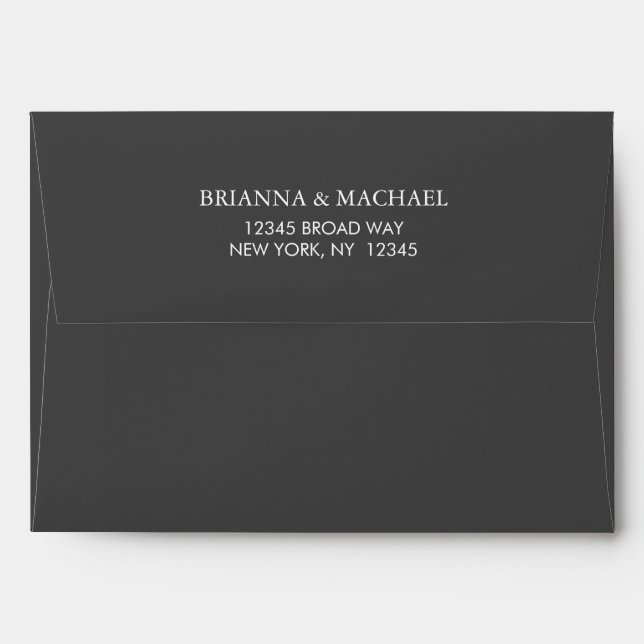 Dark Grey Pre- Addressed Envelope (Back (Top Flap))