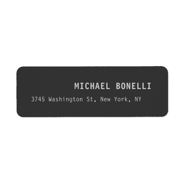 Dark Grey Professional Custom Name Address Best (Front)