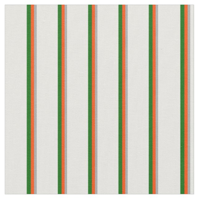 Dark Grey, Red, Dark Green & White Coloured Lines Fabric (Close Up)