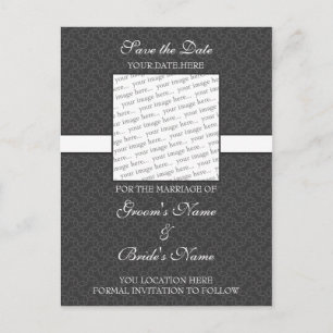 Dark Grey Save the Date Postcard
