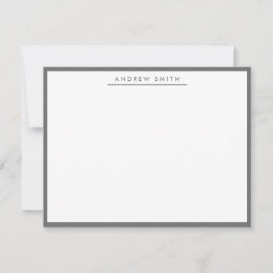 Dark Grey Simple Line Modern Classic Minimalist Card