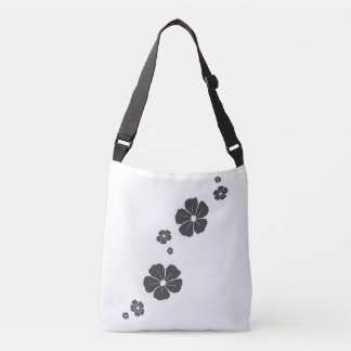 Dark Grey Spring Flowers Cross Body Tote