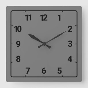 Dark grey square wall clock