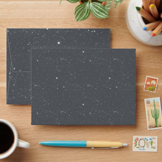 Dark Grey Starry Night Sparkles Envelope