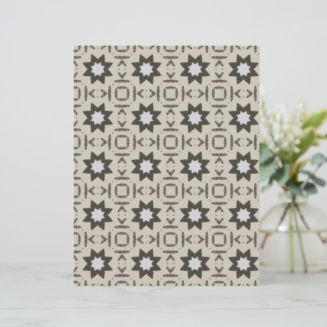 Dark Grey Stars on cream scrapbooking paper  (Standing Front)