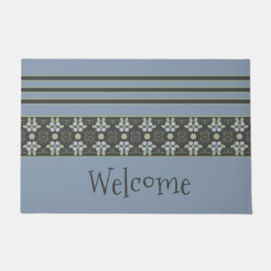 Dark Grey Stripe Accented Doormat