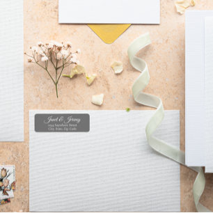 Dark Grey Stylised Name Wedding Return Address