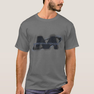 Dark grey t-shirt with dark blue logo