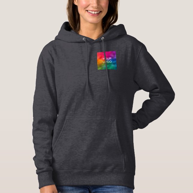 Dark Grey Template Upload Business Logo Hoodie (Front)