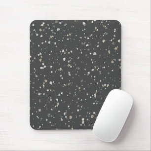 Dark Grey Terrazzo Pattern Mouse Mat
