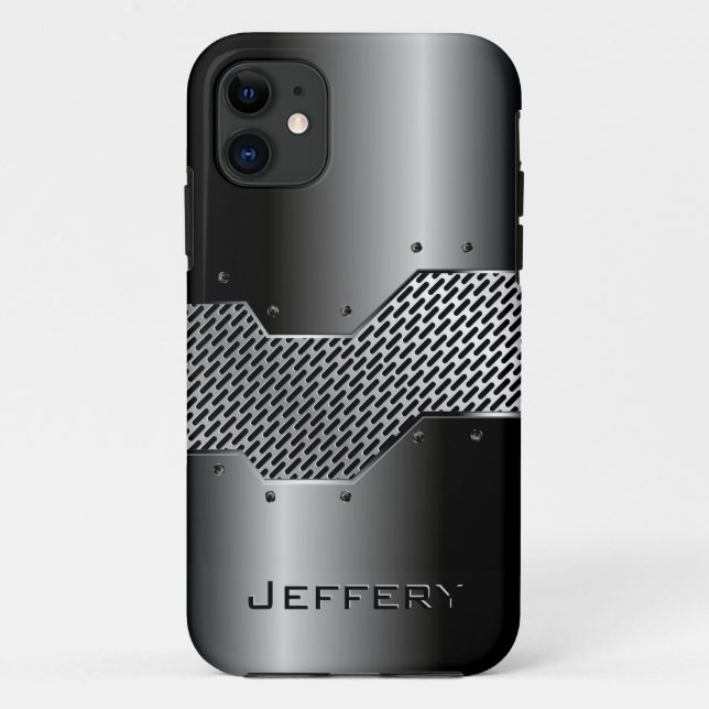 Dark Grey Tones Shiny Metallic Look Case-Mate iPhone Case (Back)