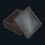 Dark Grey Tones Textured Metallic Look-Monogram Gift Box<br><div class="desc">Dark grey tones textured metallic look simple and elegant pattern design for premium gif box. Custom and optional monogram</div>