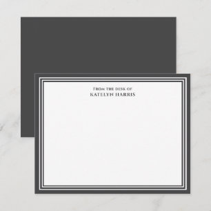 Dark Grey Triple Border From The Desk Of Flat Card