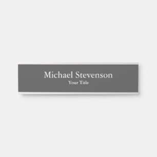Dark Grey Unique Elegant Modern Minimalist Door Sign