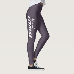 Dark Grey Violet Dance Workout Gym  Leggings