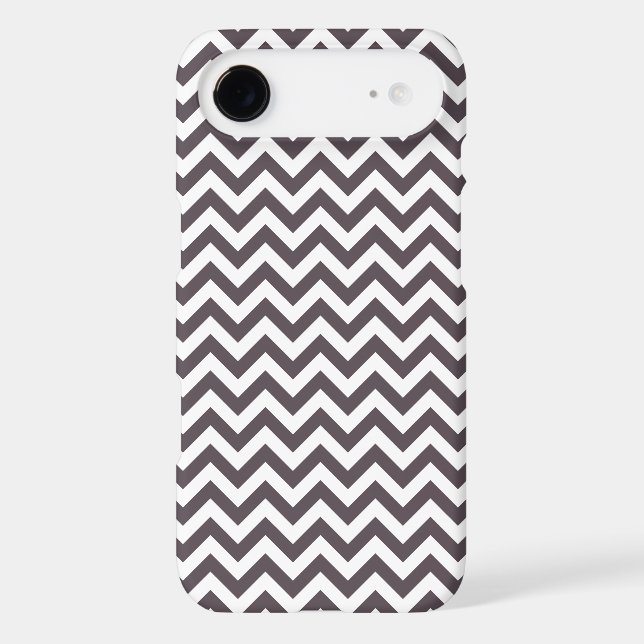 Dark Grey White Chevron Pattern Case-Mate iPhone Case (Back)
