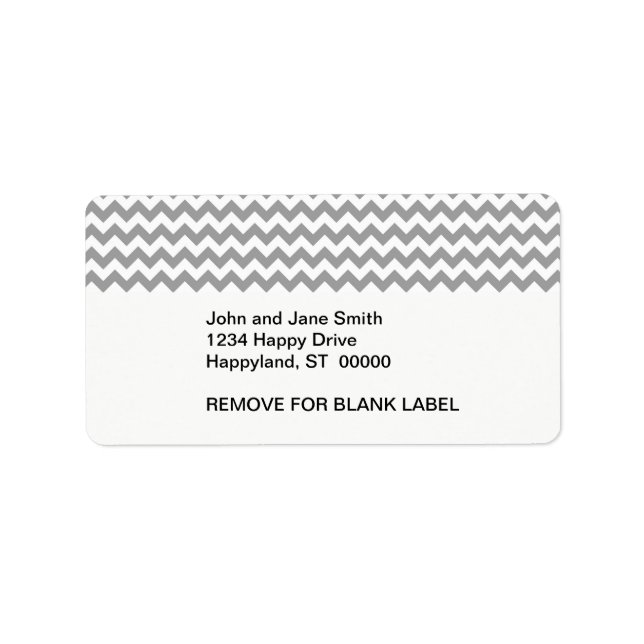 Dark Grey White Chevron Zig-Zag Pattern Label (Front)