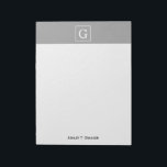 Dark Grey White Framed Initial Monogram Notepad<br><div class="desc">Dark Grey and White Framed Initial Monogram A stylish solid dark grey background with a white framed area for your monogram, name or other text. You can also change the text font, change the font size and colour, move the text, etc. If you would like this design in other colours,...</div>