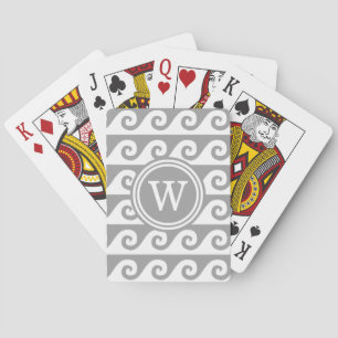 Dark Grey White GK Waves 2x1I Dark Grey Round Playing Cards