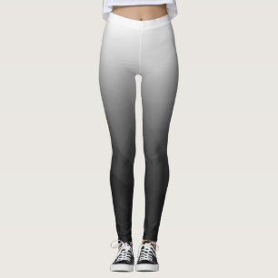 Dark grey White Gradient Geometry Mesh Pattern Leggings