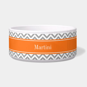 Dark Grey White LG Chevron Pumpkin Name Monogram