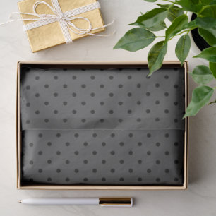 Dark Grey With Black Polka Dots Tissue Paper