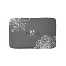 Dark Grey With White Flowers And Name