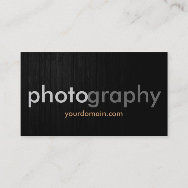 Dark Grey Wood Photographer Artist Business Card (Front)