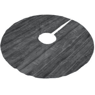 Dark Grey Wood Textured Pattern Brushed Polyester Tree Skirt