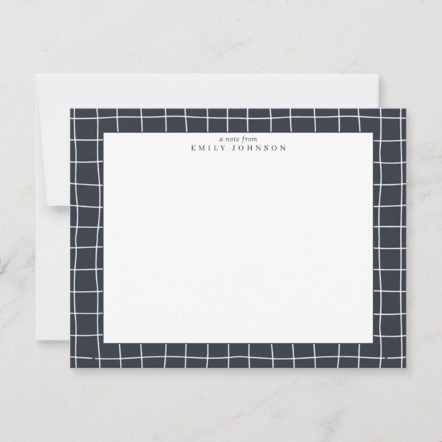 Dark Grid Frame Note Card (Front)