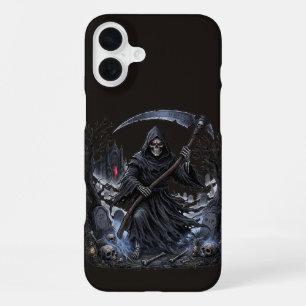 Dark Grim Reaper Halloween iPhone 16 Plus Case