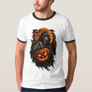 Dark Grim Reaper Halloween – Skull Pumpkin Gothic T-Shirt