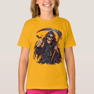 Dark Grim Reaper Halloween – Skull with Scythe, Go T-Shirt