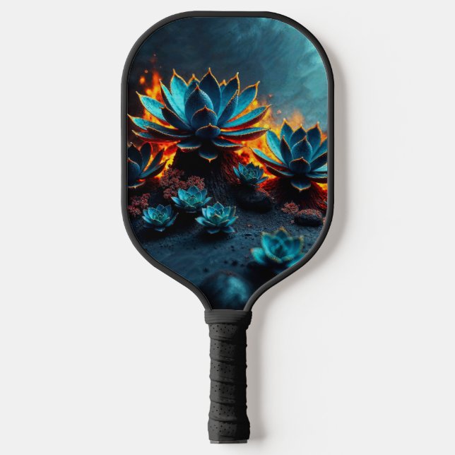 Dark Ground, Saturated Accents Pickleball Paddle (Front)