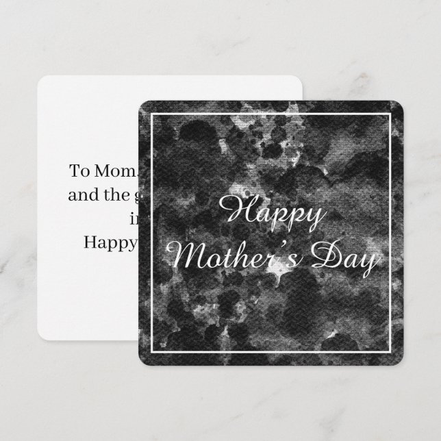Dark Grunge Abstract Black Marble design Invitation (Front/Back)